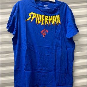 Vintage Spiderman Graphic T-Shirt Men’s Size Large Blue Short Sleeve